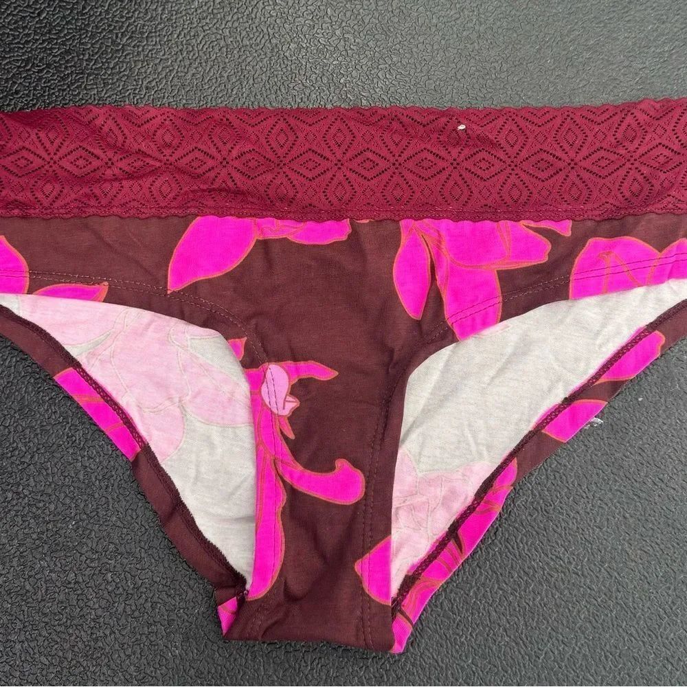 3For$20 Auden Floral Lace Burgundy/Pink Panties available in XL/XS NWOT